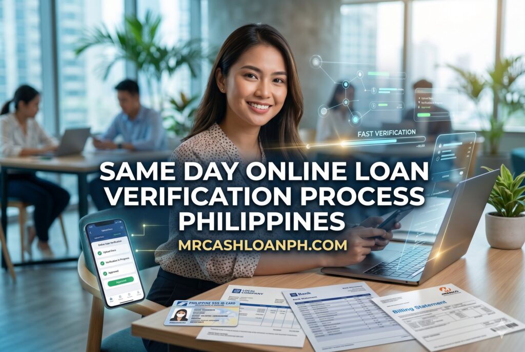 Borrower completing digital KYC verification for same day quick loan online Philippines approval