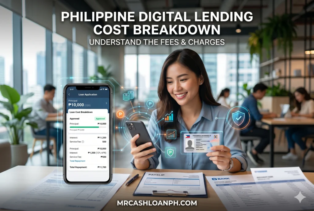 Philippine Digital Lending Cost Breakdown Breakdown of interest, fees, charges and amortization costs for personal loans in the Philippines
