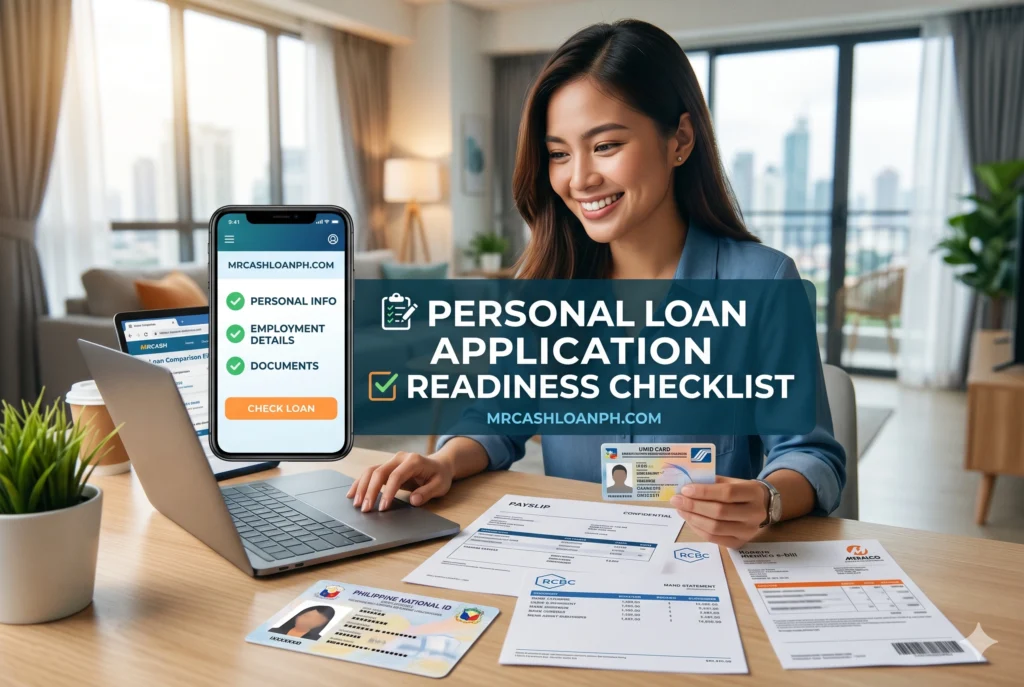 Personal loan eligibility checklist showing IDs income proof bank statements and verification documents