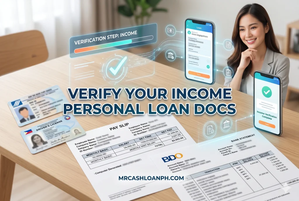 Personal loan income verification requirements including payslips COE tax records and bank statements in the Philippines