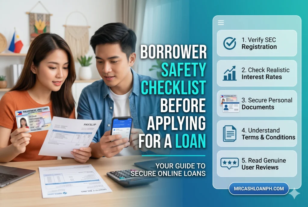 Borrower Safety Checklist Before Applying for a Loan Philippine borrower safety checklist for verifying lenders and avoiding personal loan scams